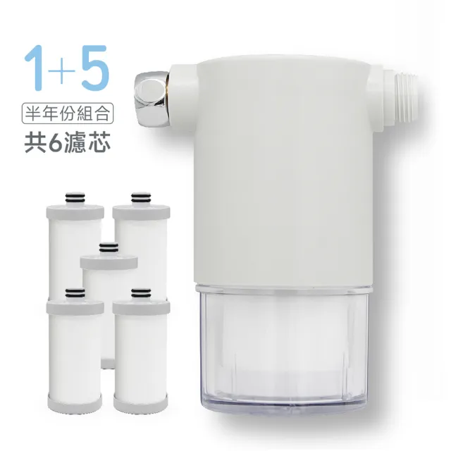 【CHINDAO 清島牌】韓式潔淨款沐浴過濾器(1+5半年份組合共6濾芯)