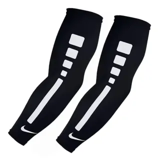 【NIKE 耐吉】PRO ELITE黑色運動臂套2.0抗UV護肘防曬袖套、籃球棒球網球羽球慢跑單車皆適用(N0003146027LX)