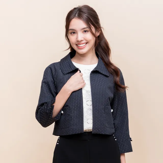 【perng yuh 芃諭名品】雅恬氣質 緹織暗紋 外套(2025 AW Collection|4C秋冬新品上市)