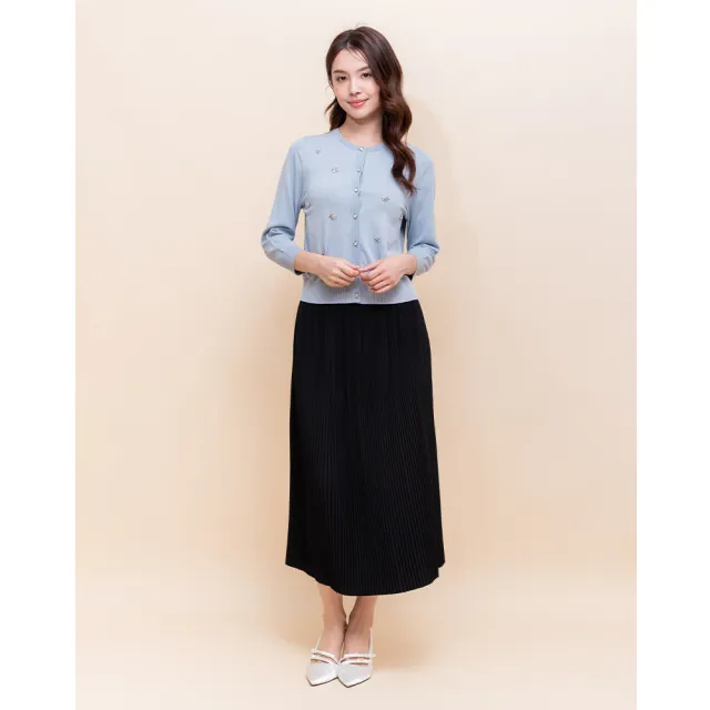 【perng yuh 芃諭名品】精緻質感 啞光緞面 壓褶 長裙(2025 AW Collection|4C秋冬新品上市)