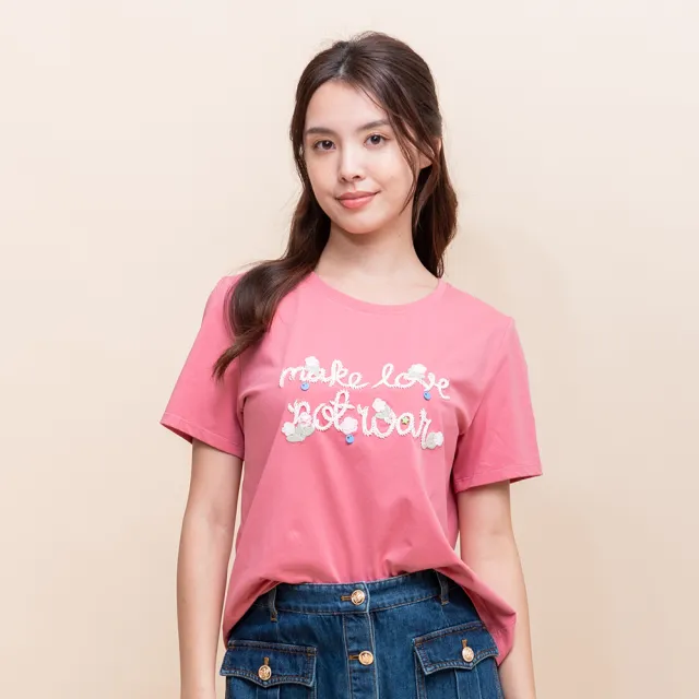 【perng yuh 芃諭名品】*自由精神 刺繡 圓領T恤(2025 AW Collection|4C秋冬新品上市)