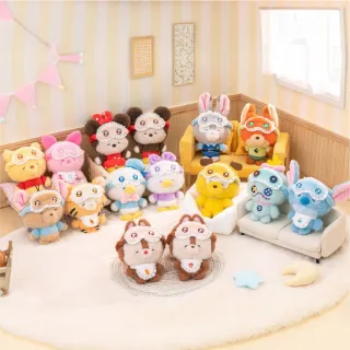 【YENDAR 研達】迪士尼瞇瞇眼睡衣毛絨吊飾 (14入/中盒)(把自己卷進被窩里一起睡覺覺吧)