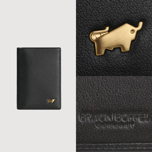 【BRAUN BUFFEL 德國小金牛】新遊牧族-TW 4卡名片夾-黑色(BF380-402-BK) 送禮推薦