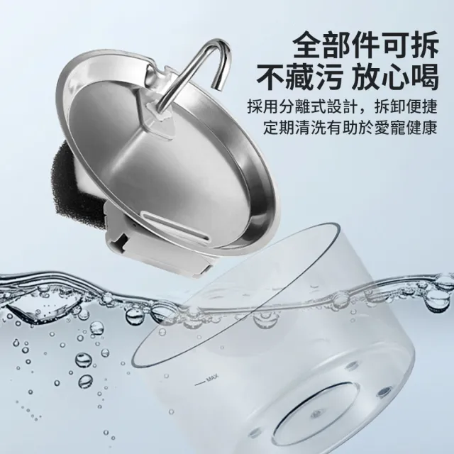 【Ancoy】不鏽鋼寵物飲水機 貓咪狗狗循環過濾活水機 3000ML大容量寵物飲水器 靜音毛孩喝水器 寵物餵水器