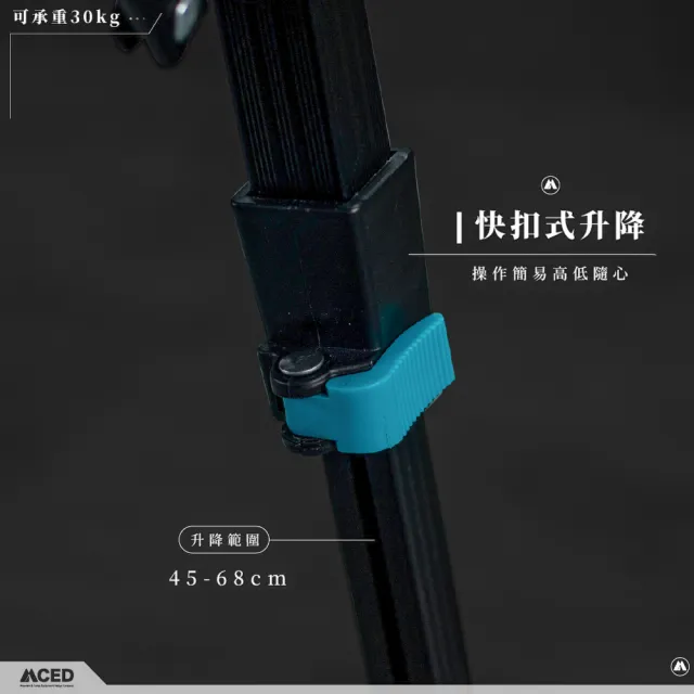 【MCED】鋁合金升降蛋捲桌-中款(蛋卷桌/木紋桌/折疊桌/露營桌/野餐桌)