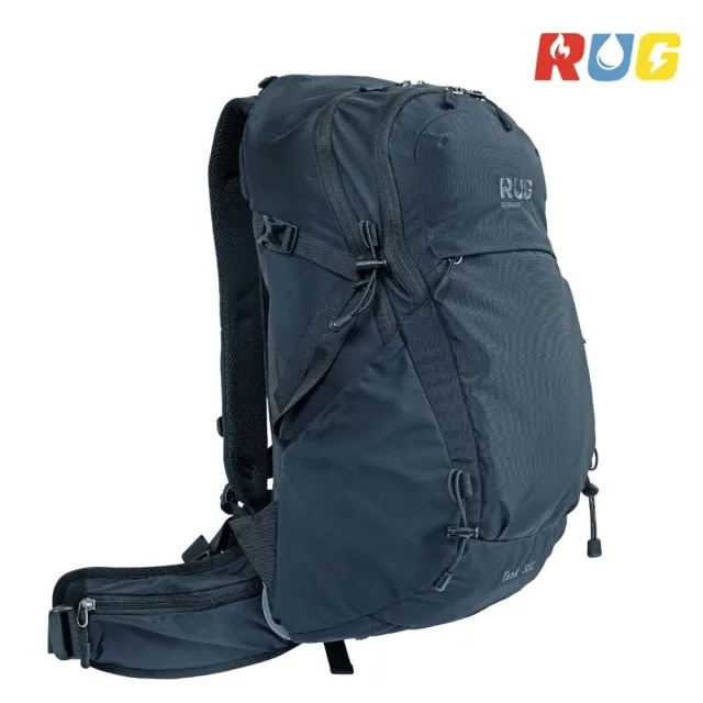 【RUG】Tank 35L 多功能透氣健行背包 黑色(登山背包 中裝 健行背包)