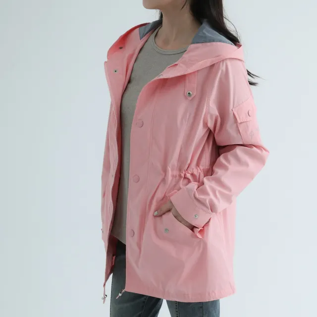 【PINK NEW GIRL】防風防潑水連帽風衣外套 X1704QA(2色)