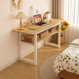 【Easy buy 居家生活】工業風雙層餐桌 工作桌 書桌 辦公桌-80CM(工作桌 書桌 辦公桌 餐桌 吧檯桌)