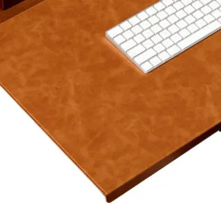 【MGSHOP】柔軟皮革折邊桌墊 馬紋皮革 滑鼠墊/辦公桌墊/電腦桌墊(90x43cm 馬紋皮革)