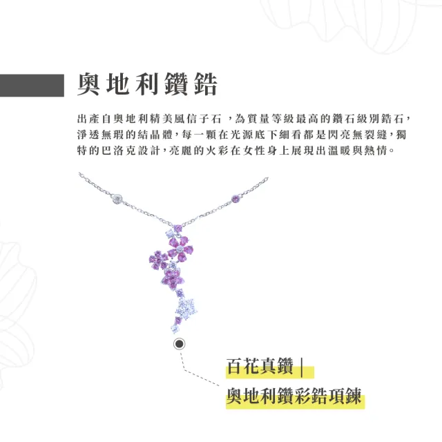 【幸福珠寶】母親節禮物  百花真鑽 奧地利鑽彩鋯項鍊(氣質女神款)