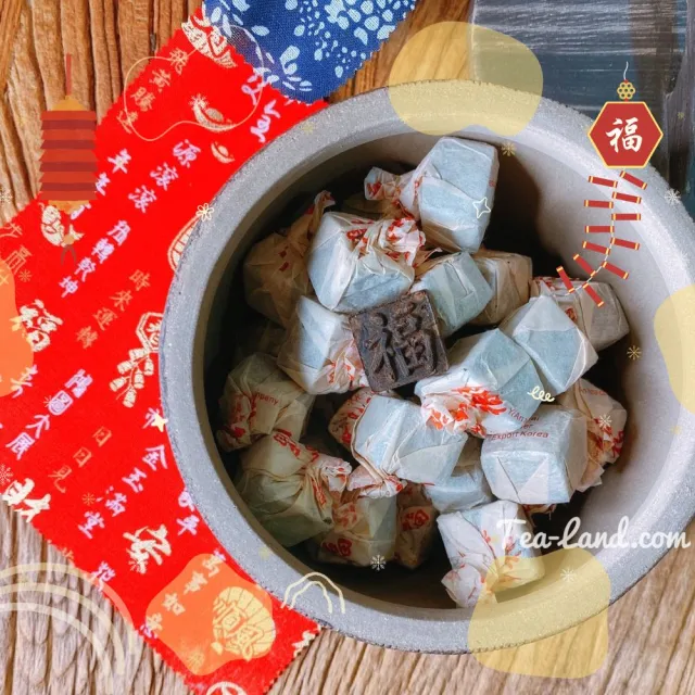 【茶韻】史上最強福氣滿滿聚寶盆 普洱茶禮盒 迷你沱(宜興原礦紫砂仿古木桶罐+福字方沱半斤)(中秋禮盒)