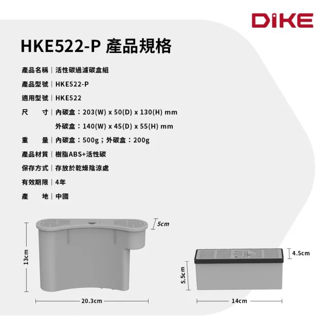 【DIKE】活性碳過濾碳盒(HKE522專用)