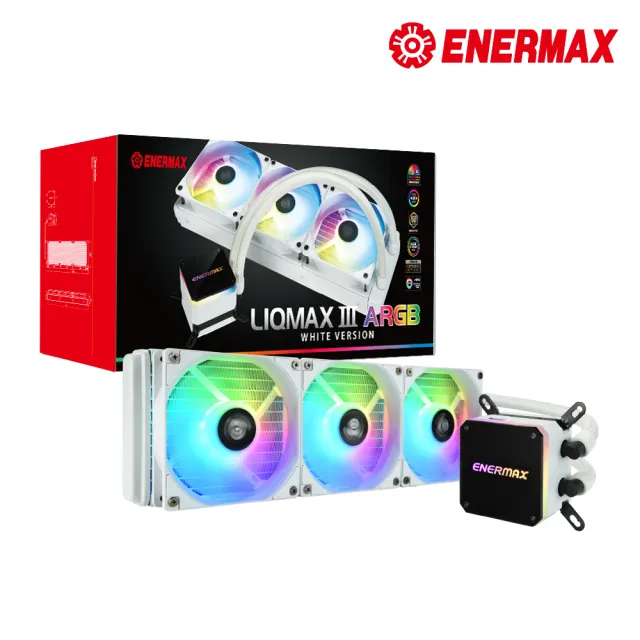 【ENERMAX】保銳科技 虹彩晶凌 LIQMAX III 360 ARGB CPU水冷散熱器(白色)
