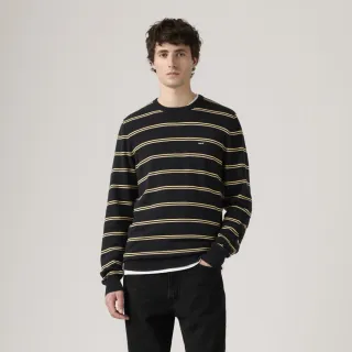 【LEVIS】男款 大學t 寬鬆大學t 小logoT 條紋長袖 男生上衣 人氣新品 A7207-0027