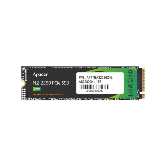 【Apacer 宇瞻】AS2280Q4L M.2 PCIe 1TB Gen4x4 固態硬碟