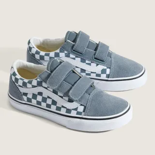 【VANS】官方旗艦 Old Skool V 中童款灰藍色滑板鞋 休閒鞋