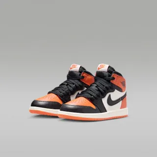 【NIKE 耐吉】運動鞋 籃球鞋 中大童鞋 女鞋 JORDAN 1 RETRO HIGH OG PS 喬丹 抓地力 AJ1 黑橘(FD1412008)