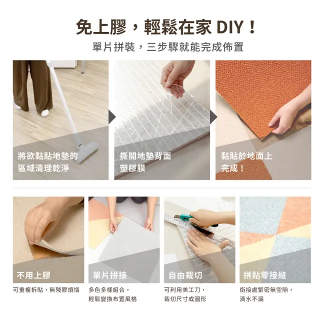 【TOLI 東理】AK270 日本製防滑抗汙地墊  40x40cm 10片裝(止滑拼裝地墊)