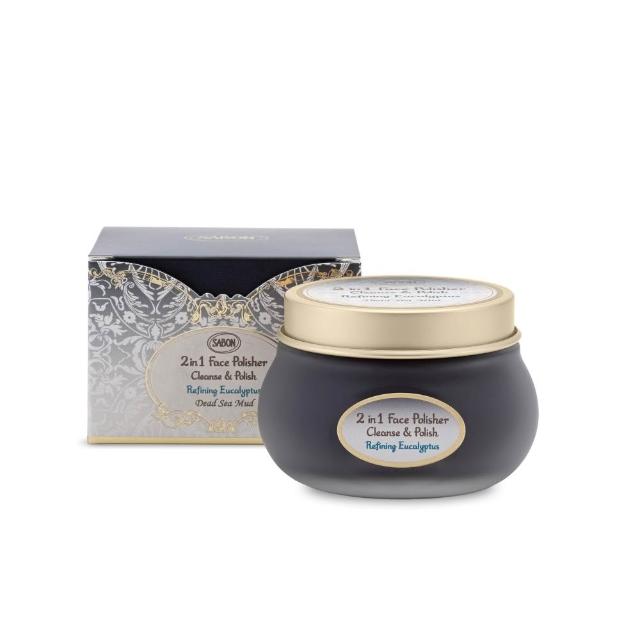 【SABON】官方直營 二合一臉部磨砂膏125ml-死海黑礦泥尤加利