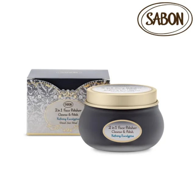 【SABON】官方直營 二合一臉部磨砂膏125ml-死海黑礦泥尤加利