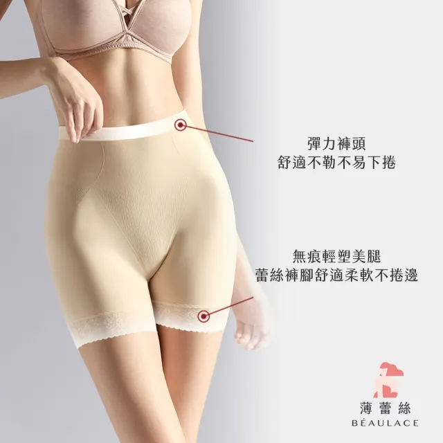【beaulace 薄蕾絲】3件組-彈力日常修身褲安全褲Free Size 修飾攻略(S-3L適穿)