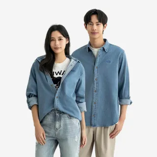 【Roots】Roots中性-GENDER FREE DENIM 長袖襯衫(藍色)