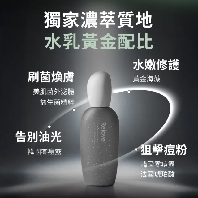 【Relove 官方直營】全酵肌泌控油零痘濃萃50mlX3入組(濃萃質地黃金配比 平衡肌膚油水 外泌體)