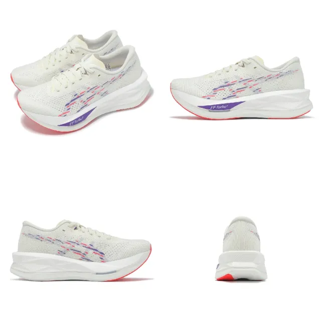 【asics 亞瑟士】慢跑鞋 Sonicblast 女鞋 米 紫 彈力系列 推進 厚底 緩震 運動鞋 亞瑟士(1012B862100)