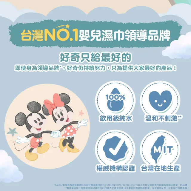【HUGGIES 好奇】純水濕巾迪士尼厚型20抽X60包/箱(迪士尼限定版)