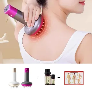 【小不記】多功能電動刮痧儀 經絡刷(電動按摩器 背部肩頸腿部按摩器 拔罐器 電動經絡刷 美體刷)