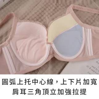 【玉如阿姨】迷日月暈內衣※0726紫灰(E.F罩 低脊心 側收 大尺碼 包覆 台灣製)