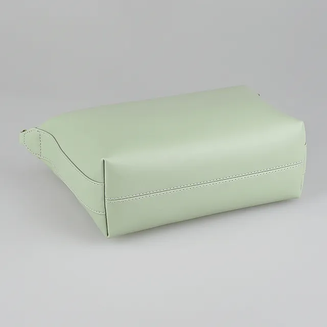 【FURLA 芙拉】FURLA Nuvola鍍金拱門LOGO小牛皮拉鍊手提/斜背包(迷你/鼠尾草綠)