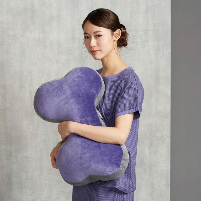 【YVONNE 以旺傢飾】素面拼接中骨頭抱枕-星光紫
