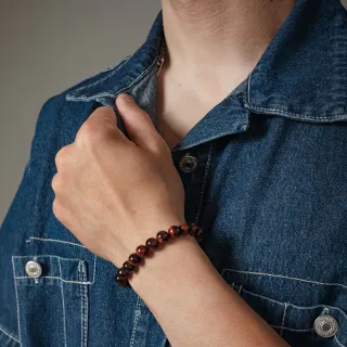 【天天水晶 TINGTING】紅虎眼石 8mm 素圈水晶手鍊(招財避邪 全方位功效 B080011)