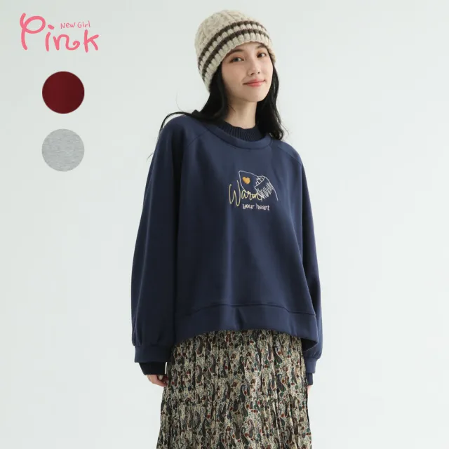 【PINK NEW GIRL】暖心拼接羅紋高領長袖衛衣/上衣 X5302LI(3色)