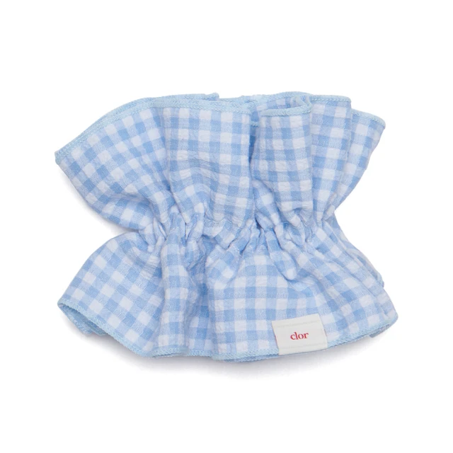 【Rockfish Weatherwear】SEERSUCKER SCRUNCHIE 泡泡紗 髮圈 髮飾 花朵 扣環 藍色
