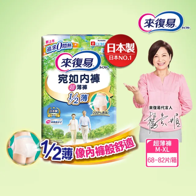 【來復易】宛如內褲超薄褲M-XL 68-82片/箱