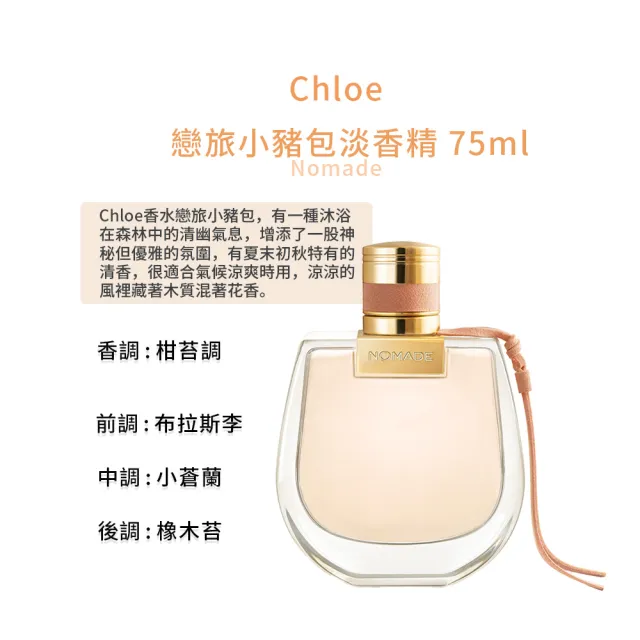 【Chloe’ 蔻依】戀旅小豬包香水春季禮盒(戀旅香水春季禮盒/淡香精75ml+20ml/國際航空版)