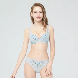 【Swear 思薇爾】花舞耀影系列M-XXL蕾絲中腰三角女內褲(極光灰)