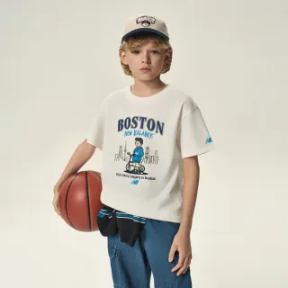 【NEW BALANCE】NB 童裝BOSTON短T/短袖上衣_7EF3402WIV_男童/女童_象牙白