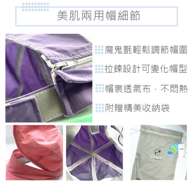【MEGA COOUV】蘋果光美肌帽 兩用防曬帽 抗UV(大帽沿設計 透氣 臉部防曬機能帽 兩用遮陽帽)