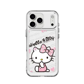 【apbs】三麗鷗 iPhone 17/16/15/14/13/12系列 防震雙料水晶彩鑽手機殼(凱蒂呆呆萌)