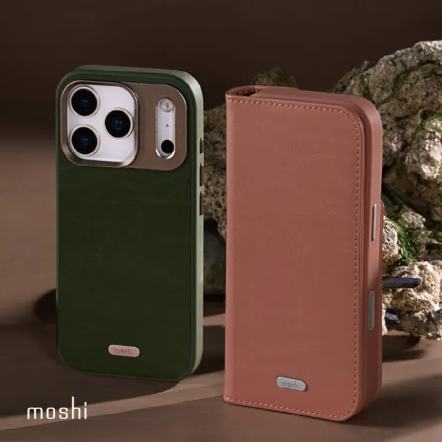 【moshi】Overture 磁吸可拆式卡夾型皮套  for iPhone 17 Pro Max(兼容MagSafe 手機殼)