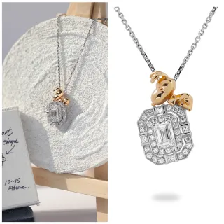 【Vividventure 亞帝芬奇】新年 情人 禮物 限時優惠 史努比 14K GIA 50分 FSI1 天然鑽石 項鍊 閃爍之夢