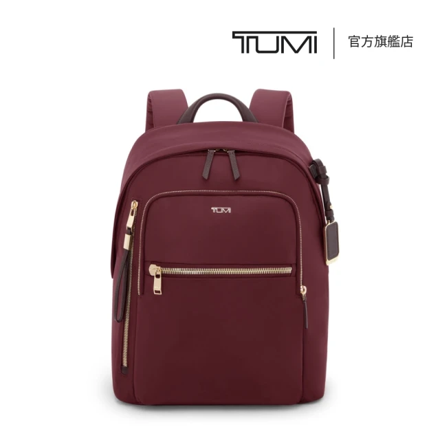 【TUMI】VOYAGEUR Halsey 都會通勤後背包 - 勃根地紅(TUMI 官方旗艦店)