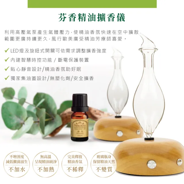 【安美生醫X長庚生物科技】真原精油平安招財組(擴香儀1台+單方精油*3瓶組-精油香味含香茅 檜木 甜橙)