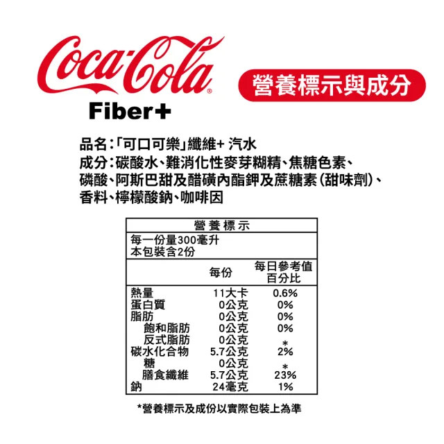 【Coca-Cola 可口可樂】纖維+寶特瓶600mlx2箱(共48入)