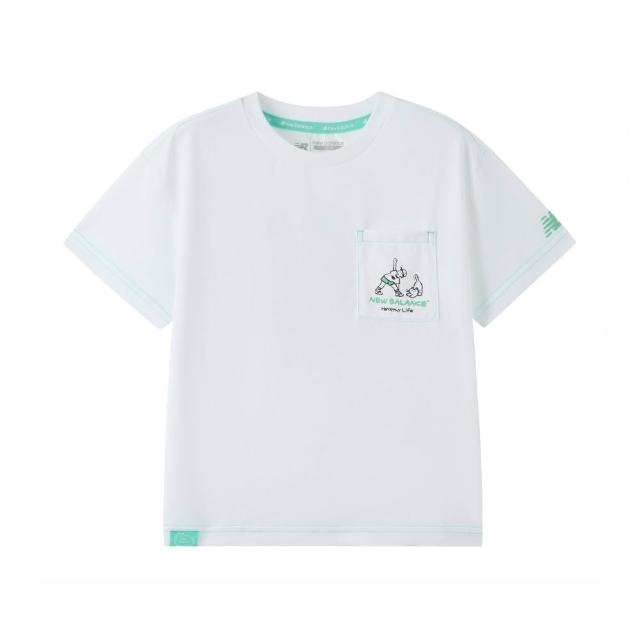 【NEW BALANCE】NB 童裝短袖T恤_7EF2V02WWT_男童/女童_白色