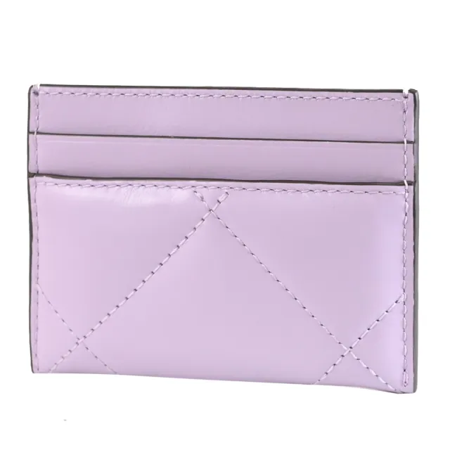 【TORY BURCH】經典雙T四葉草格紋信用卡證件名片隨身卡(淡紫)