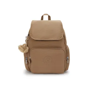 【KIPLING官方旗艦館】『猴子包』棕褐色掀蓋拉鍊後背包-CITY ZIP S